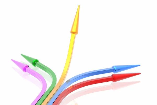 Frecce colorate isolate su sfondo bianco — Foto Stock