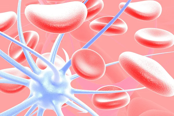 Microbe and red blood cells — Stock Photo, Image