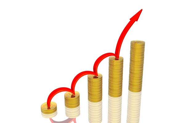 Diagram of business success with arrow — Stock Photo, Image
