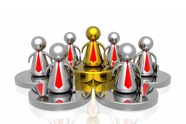 Золотой лидер и бизнес-команда — стоковое фото