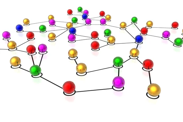 Beyaz arka planda izole 3d ağ bağlantıları — Stok fotoğraf