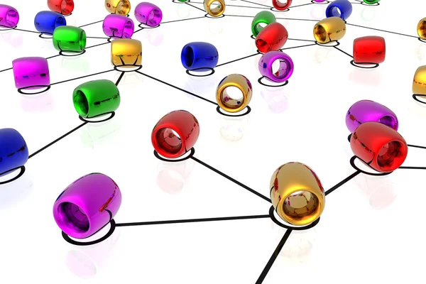 Conexões de rede 3d — Fotografia de Stock