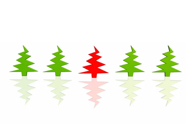 Unieke rode kerstboom — Stockfoto