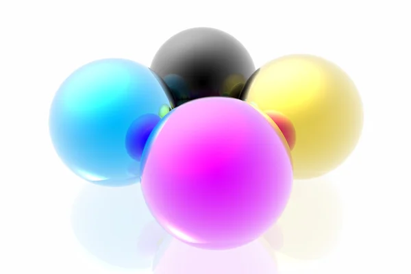 CMYK spheres — Stock Photo, Image