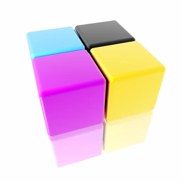 CMYK кубів — стокове фото