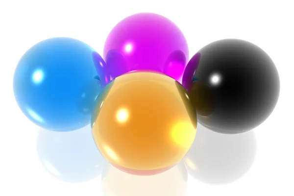 CMYK spheres — Stock Photo, Image