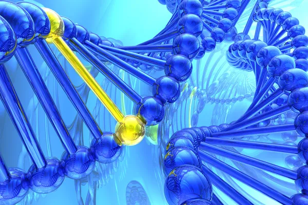 Nucléotide doré d'un ADN — Photo