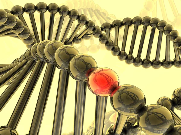 Red gene in DNA — Stock Photo, Image