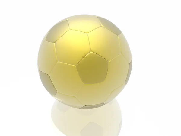 Golden soccer ball isolated in white background — Stock Photo, Image