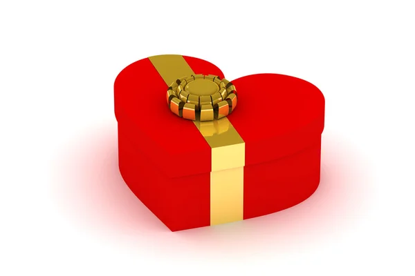 Caixa de presente em forma de coração — Fotografia de Stock