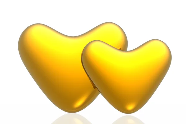 Corações Dourados — Fotografia de Stock