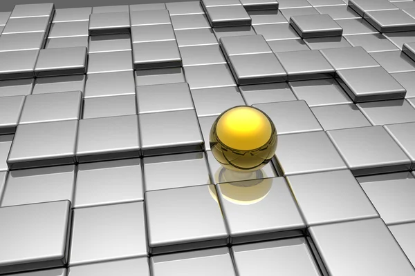 Gouden bol in het labyrint — Stockfoto