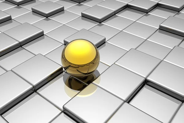 Golden sphere in the labyrinth — Stock Photo, Image