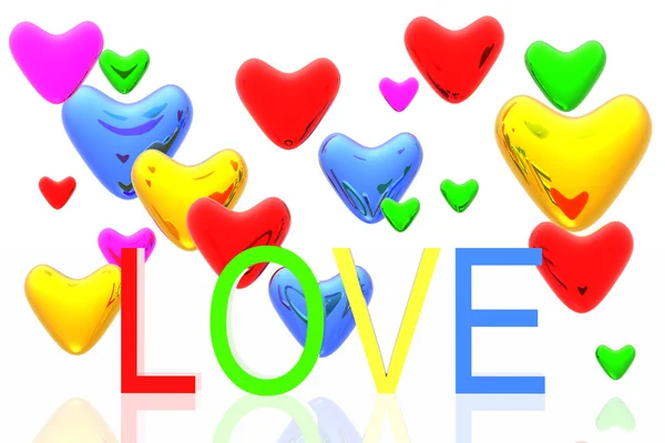 Valentine Hintergrund mit Farbe Herzen Hintergrund — Stockfoto