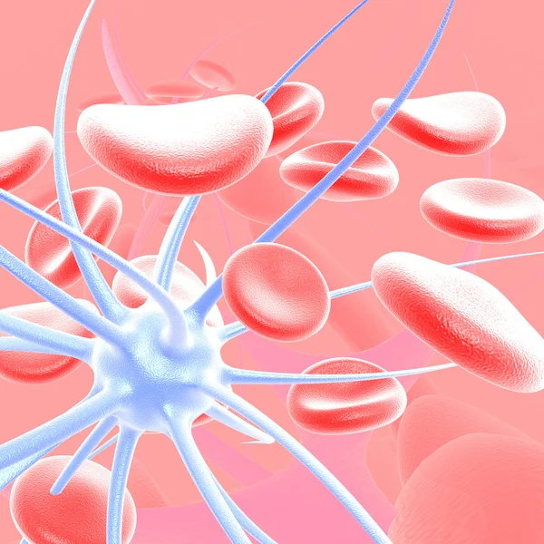 Micróbios e glóbulos vermelhos — Fotografia de Stock