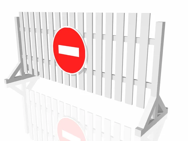 Verkeer hek met teken stop — Stockfoto