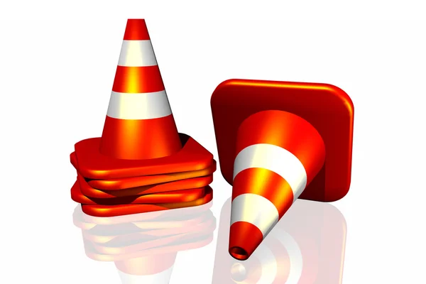 3d traffic cone isolated in white background — Stock Photo, Image