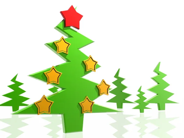 Kerstboom en decoraties — Stockfoto