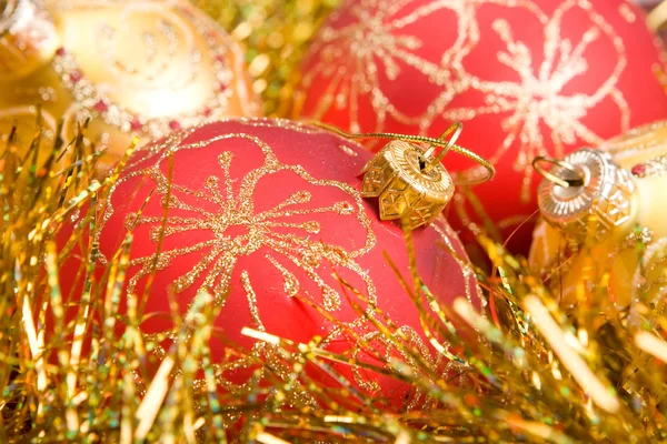 Rode decoratie van Kerstmis Stockfoto