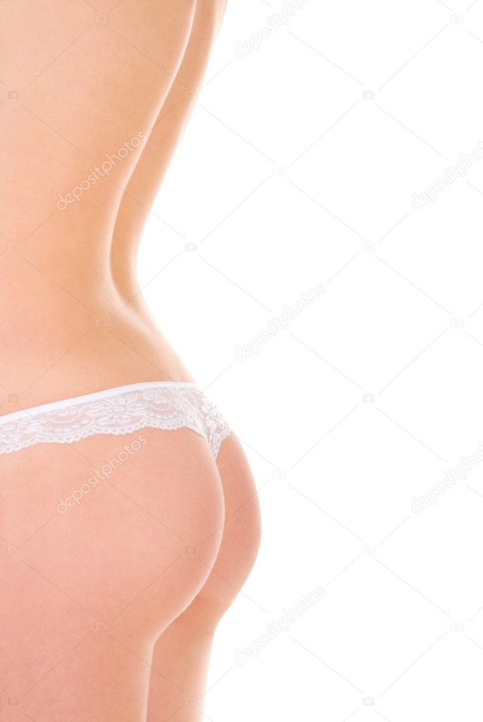 Sexy woman in lingerie on the white background