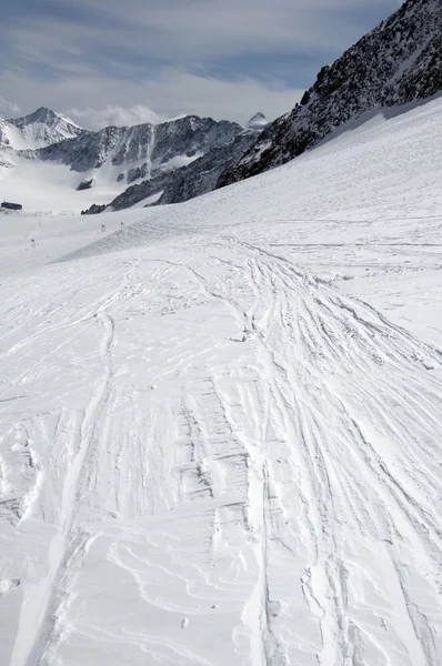 在 stubaital，奥地利滑雪 图库照片