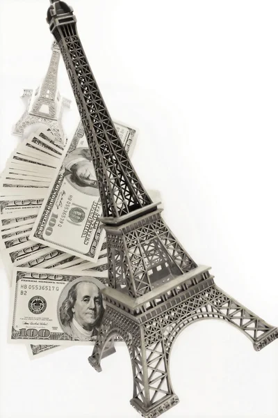 stock image Eiffel Tower in Paris and money