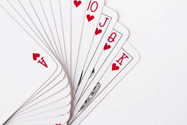 카드 놀이의 심장 벌 — 스톡 사진