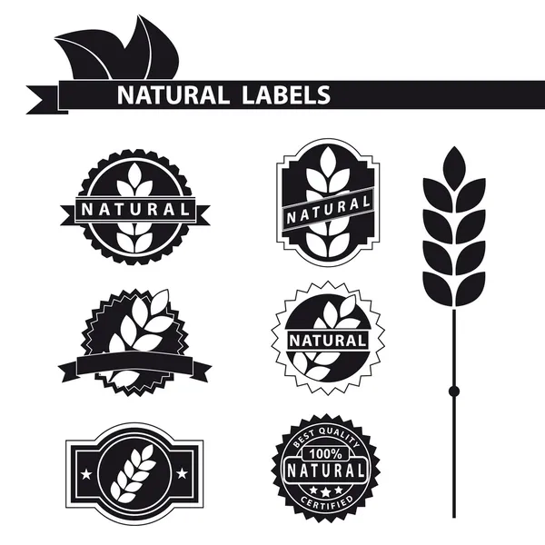 Étiquettes naturelles — Image vectorielle