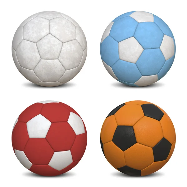 Collezione di palloni da calcio — Foto Stock
