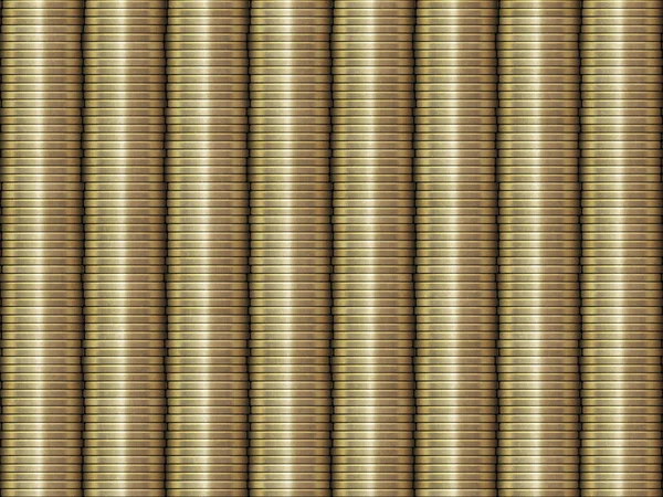 Ułożone monety złote tło — Zdjęcie stockowe
