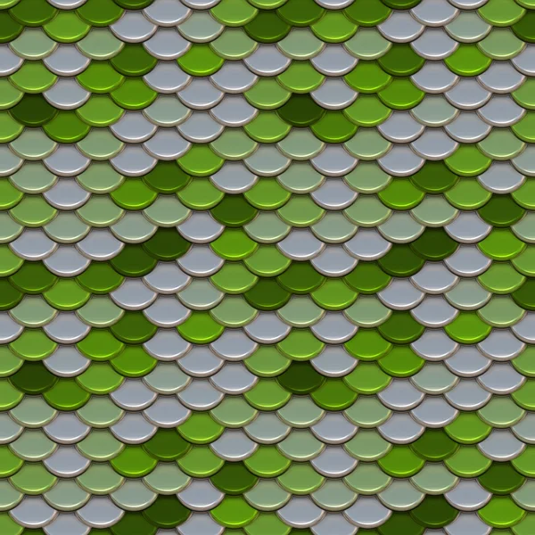 Grüne und silberne Schuppen nahtloses Muster — Stockfoto