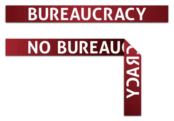 Bureaucracy / No Bureaucracy Red Tape — Stock Photo, Image