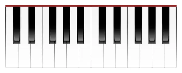 Chaves de piano - 2 oitavas — Vetor de Stock