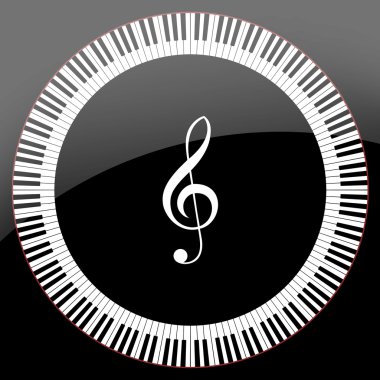 Circle of Piano Keys clipart