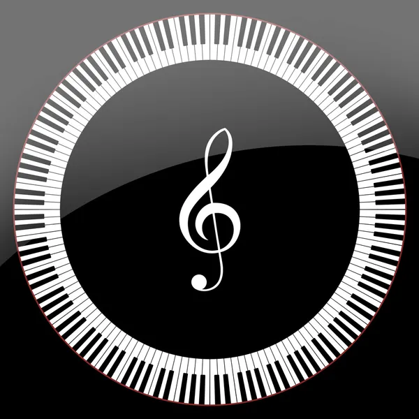 Koło klawiszy fortepianu — Zdjęcie stockowe