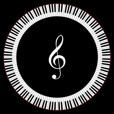 Circle of Piano Keys clipart