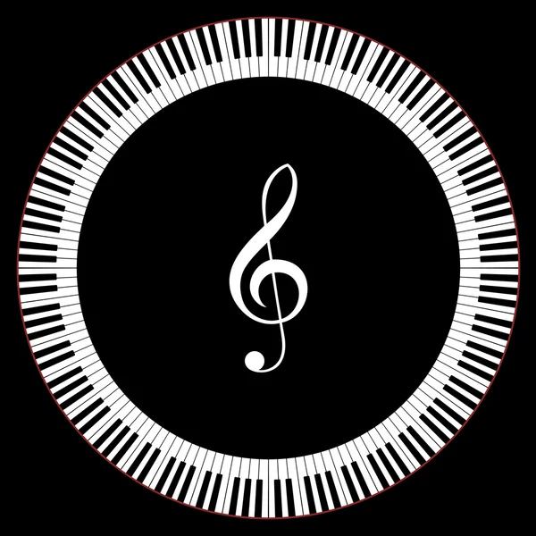 Cerchio di tasti per pianoforte — Vettoriale Stock