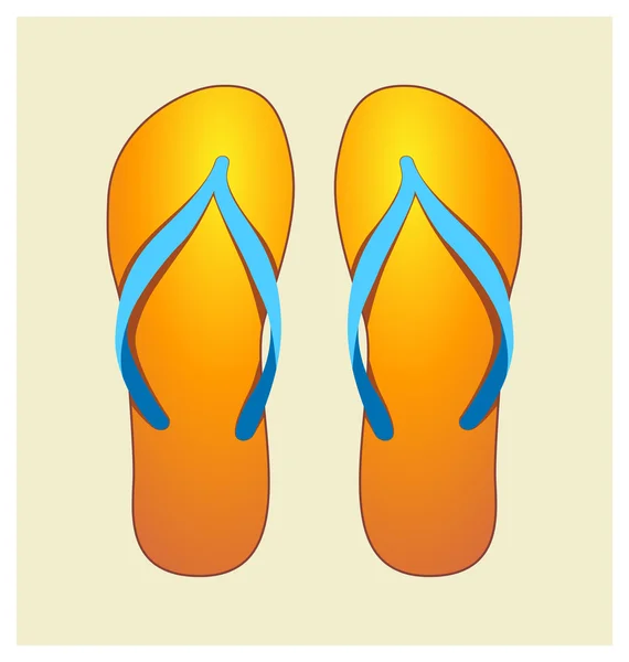 Orangefarbene Flip-Flops — Stockvektor