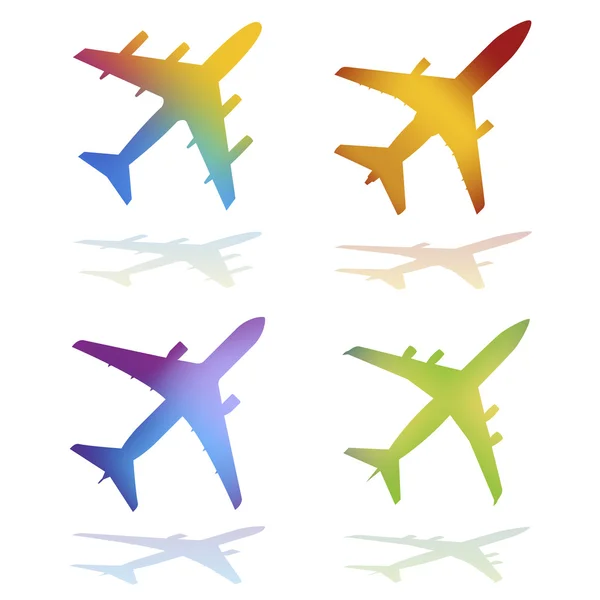 Gradient Colored Airplanes — Stock Vector