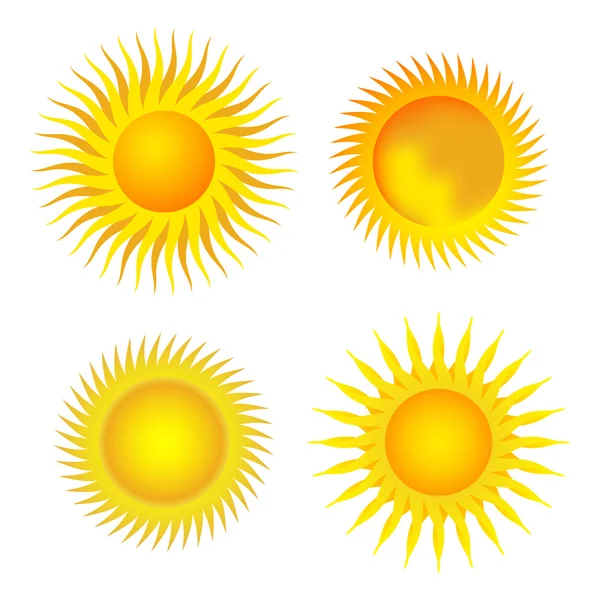 4 太陽コレクション — ストックベクタ