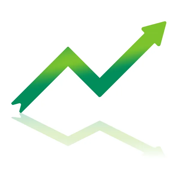 Seta de crescimento verde gradiente — Vetor de Stock