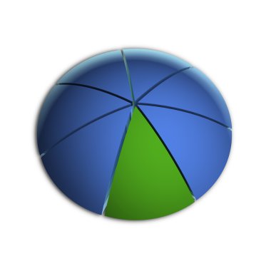 One Seventh Business Pie Chart clipart