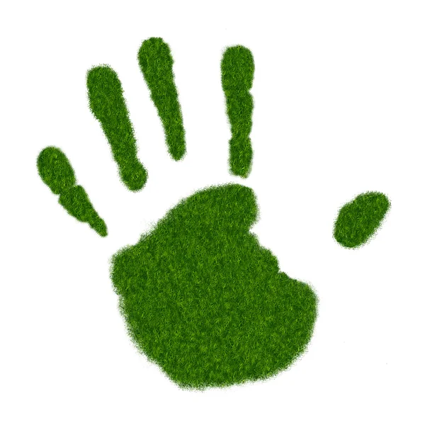Impronta della mano dell'erba — Foto Stock