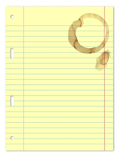 Paper Sheet With Coffee Stain — Stock Photo, Image