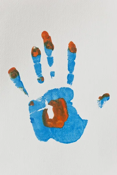 Blue Hand-print — Stock Photo, Image