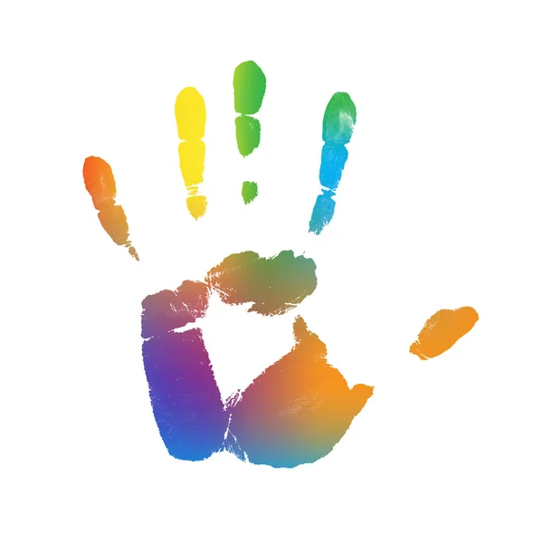 Color Gradient Hand Print — Stock Photo, Image