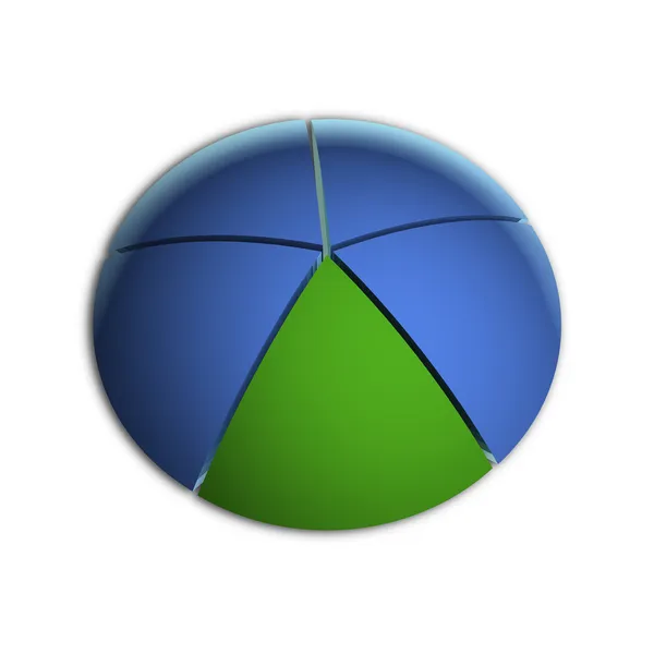 En sjättedel business cirkeldiagram — Stock fotografie