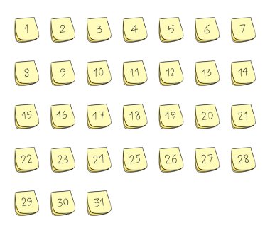 Date Post-It Notes clipart