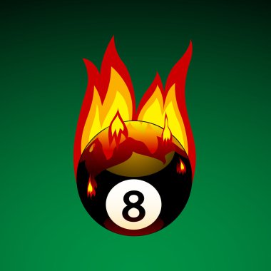 Pool Ball of Fire clipart