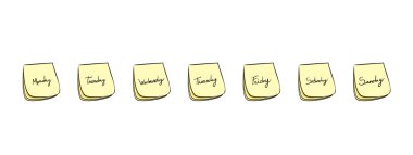 Weekdays Post-It Notes clipart